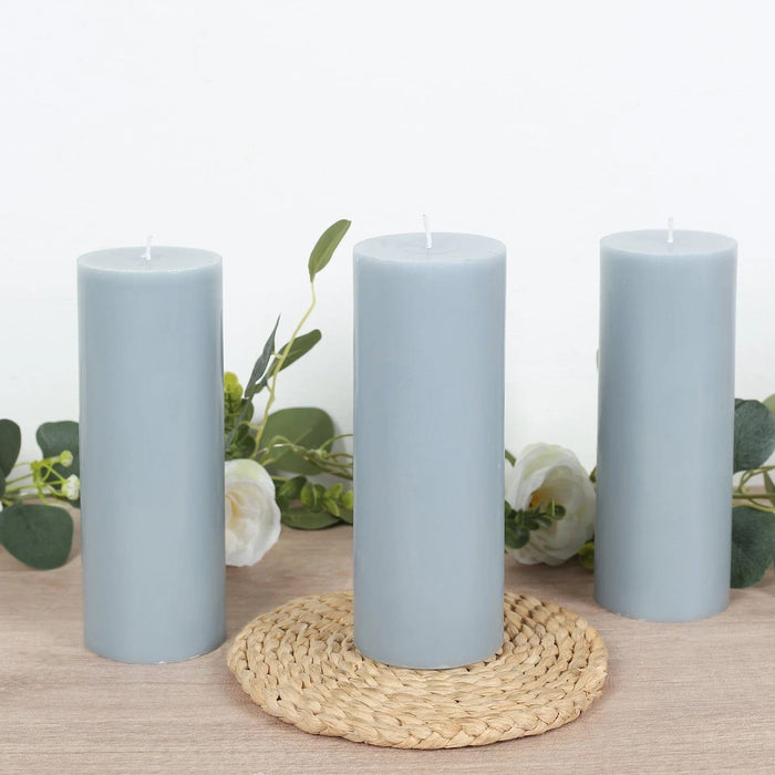 12 Round Dripless Unscented Pillar Candles