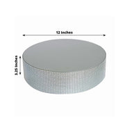 12" Round Metal Pedestal Cake Stand with Rhinestones