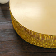 12" Round Metal Pedestal Cake Stand with Rhinestones