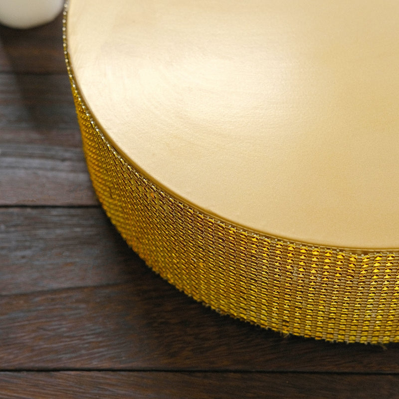 12" Round Metal Pedestal Cake Stand with Rhinestones