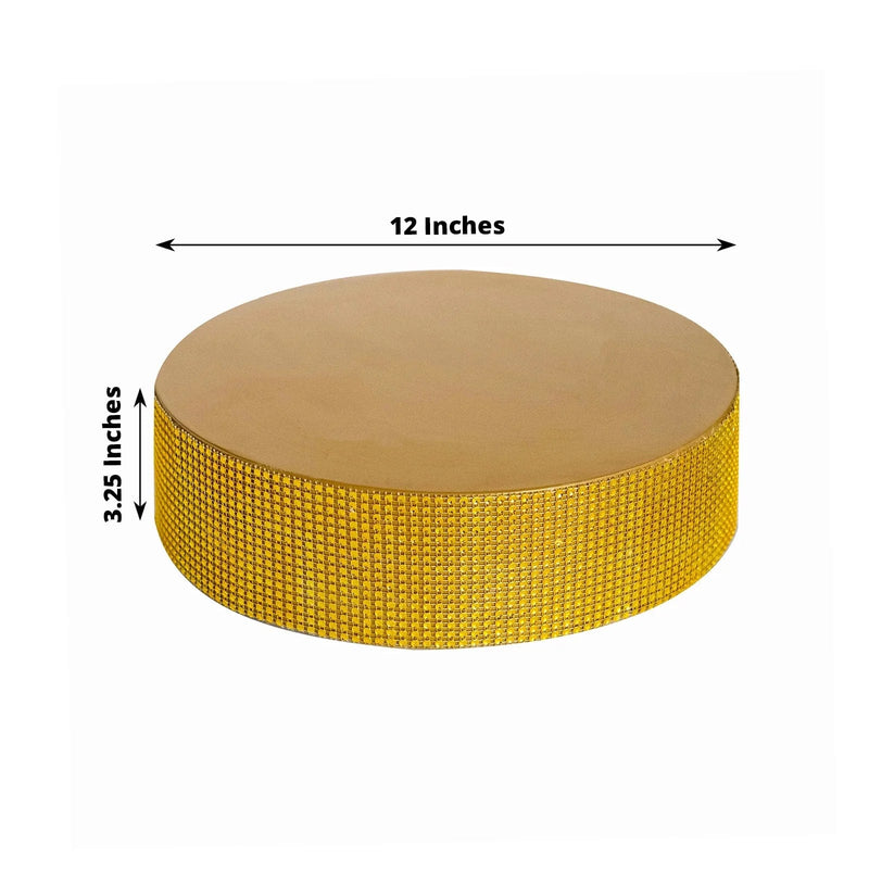 12" Round Metal Pedestal Cake Stand with Rhinestones