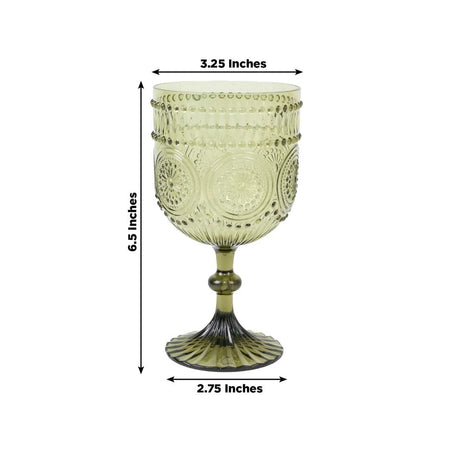12 Shatterproof 15oz Plastic Wine Glasses with Embossed Floral Pattern