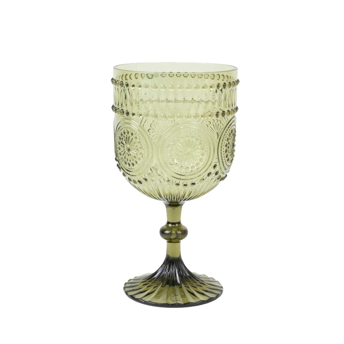 12 Shatterproof 15oz Plastic Wine Glasses with Embossed Floral Pattern DSP_CUWN015_15_087_PK12