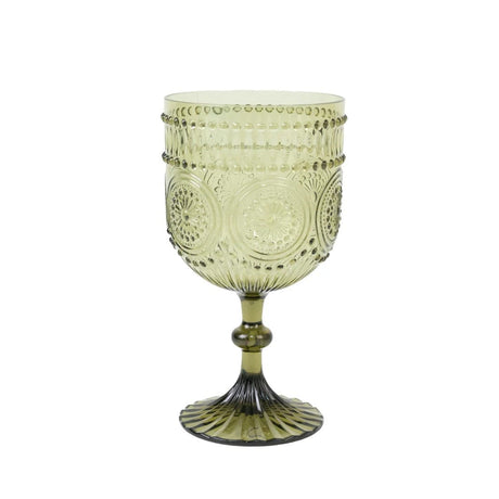 12 Shatterproof 15oz Plastic Wine Glasses with Embossed Floral Pattern DSP_CUWN015_15_087_PK12
