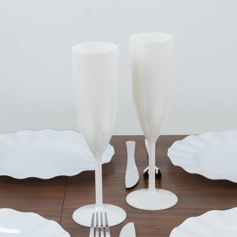 12 Shatterproof 6 oz Plastic Champagne Flutes