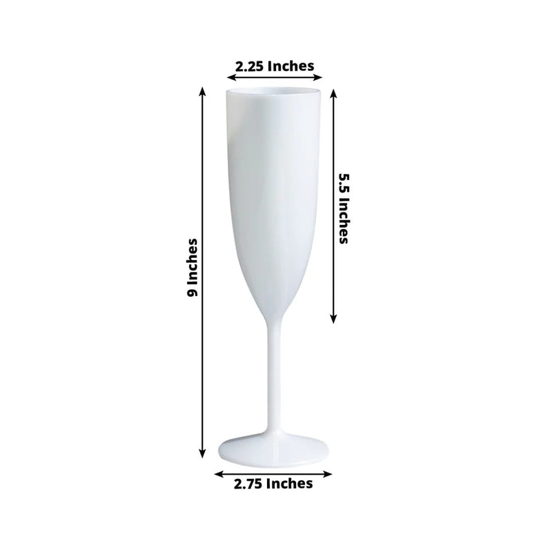 12 Shatterproof 6 oz Plastic Champagne Flutes