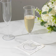 12 Shatterproof 6 oz Plastic Champagne Flutes - Clear DSP_CUCP012_6_CLR