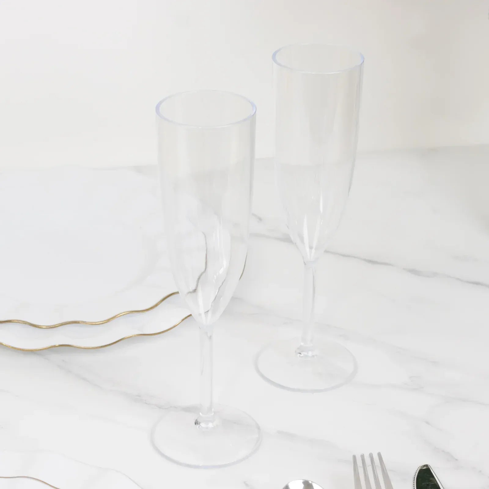 12 Shatterproof 6 oz Plastic Champagne Flutes - Clear DSP_CUCP012_6_CLR