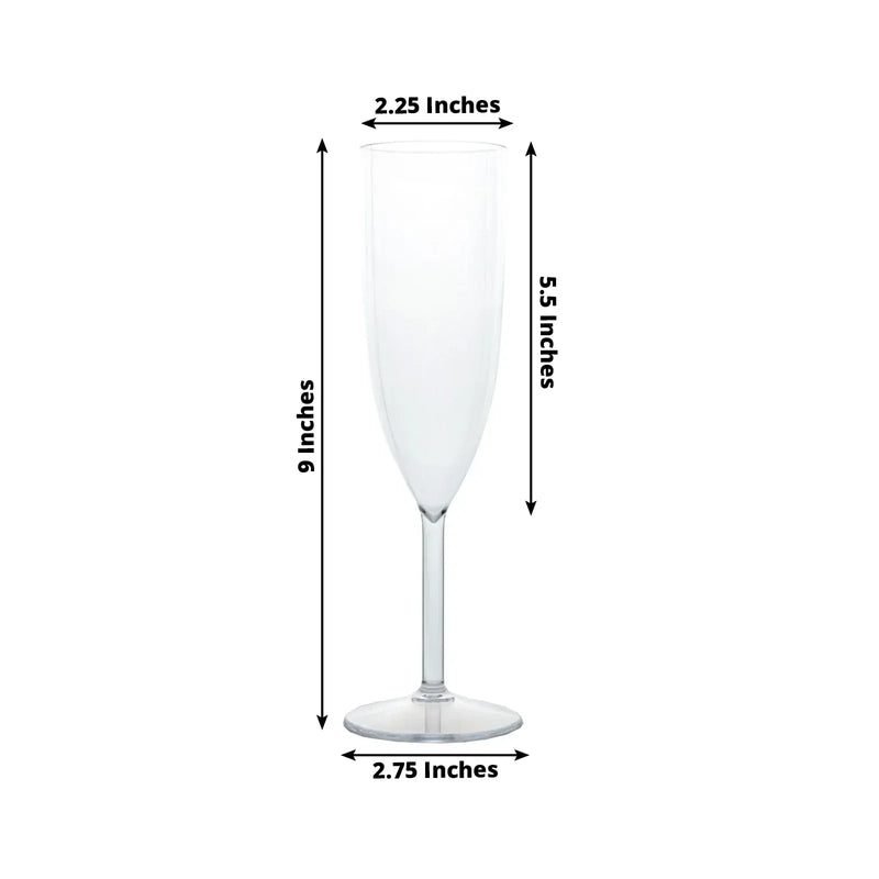 12 Shatterproof 6 oz Plastic Champagne Flutes - Clear DSP_CUCP012_6_CLR