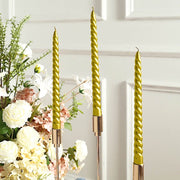 12 Spiral 11" Long Unscented Premium Wax Taper Candles