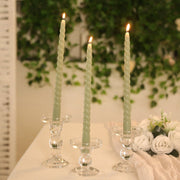 12 Spiral 11" Long Unscented Premium Wax Taper Candles
