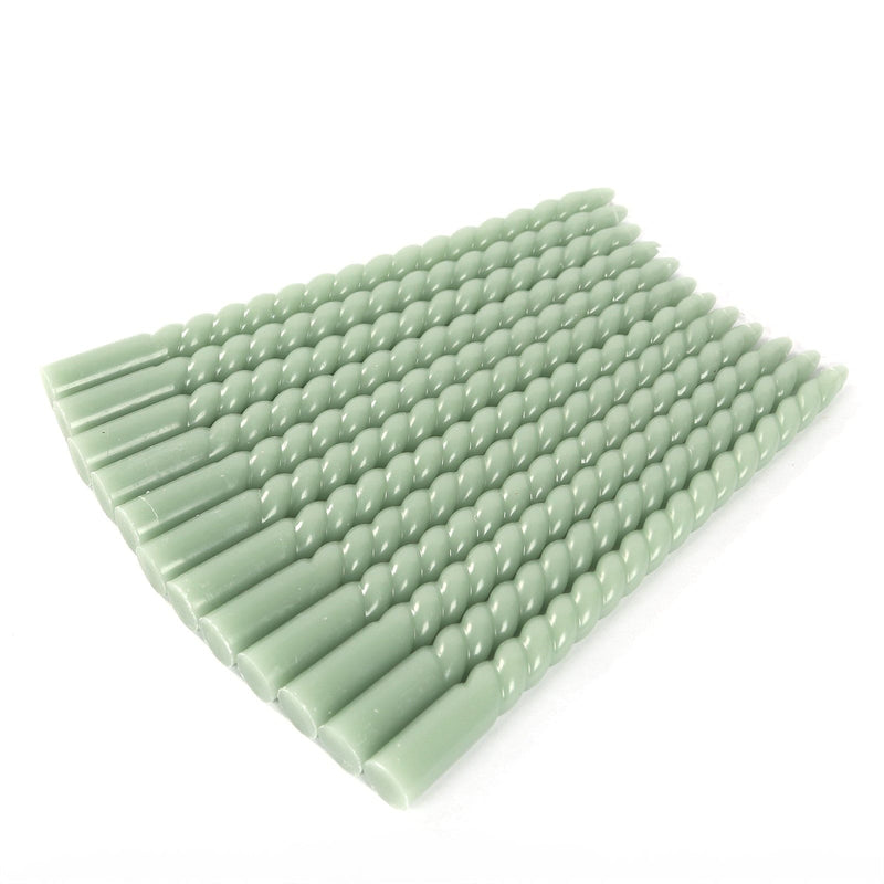 12 Spiral 11" Long Unscented Premium Wax Taper Candles