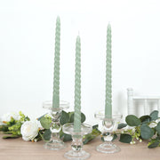 12 Spiral 11" Long Unscented Premium Wax Taper Candles