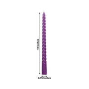 12 Spiral 11" Long Unscented Premium Wax Taper Candles
