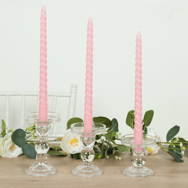 12 Spiral 11" Long Unscented Premium Wax Taper Candles