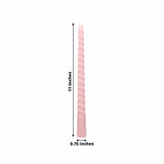 12 Spiral 11" Long Unscented Premium Wax Taper Candles