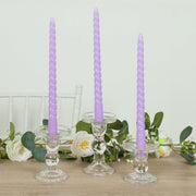 12 Spiral 11" Long Unscented Premium Wax Taper Candles