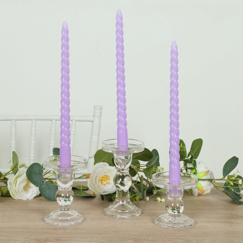 12 Spiral 11" Long Unscented Premium Wax Taper Candles