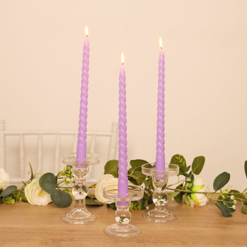 12 Spiral 11" Long Unscented Premium Wax Taper Candles
