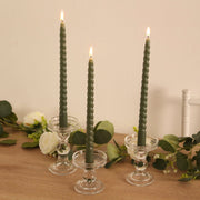 12 Spiral 11" Long Unscented Premium Wax Taper Candles
