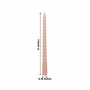 12 Spiral 11" Long Unscented Premium Wax Taper Candles