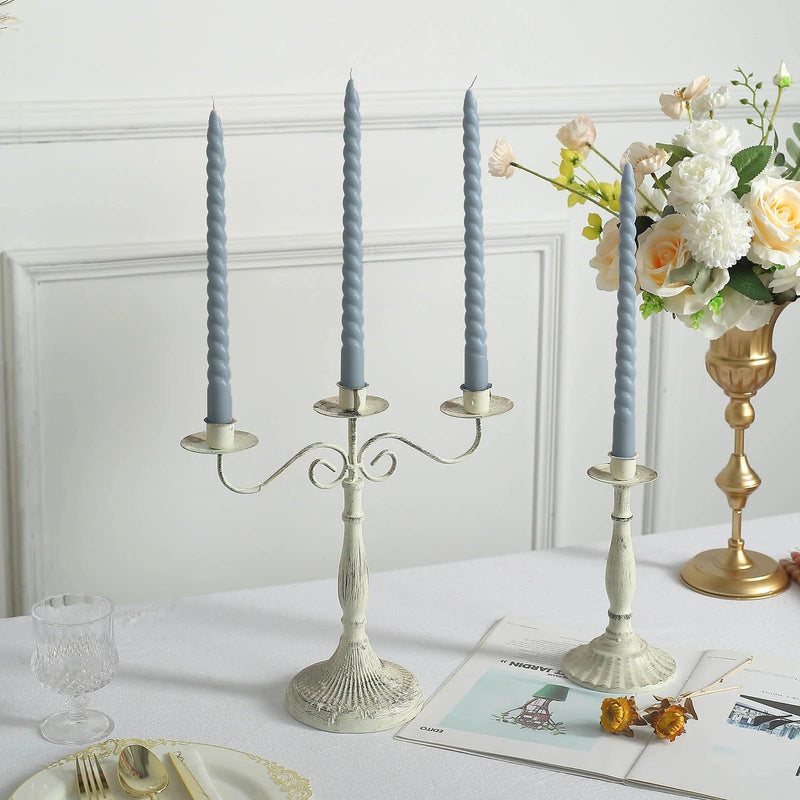 12 Spiral 11" Long Unscented Premium Wax Taper Candles