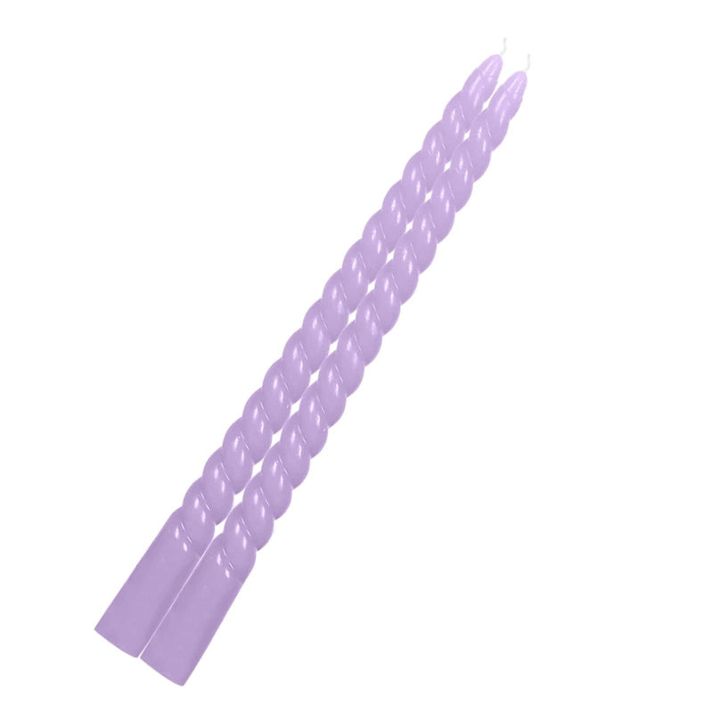 12 Spiral 11" Long Unscented Premium Wax Taper Candles CAND_TP08_LAV