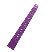 12 Spiral 11" Long Unscented Premium Wax Taper Candles CAND_TP08_PURP
