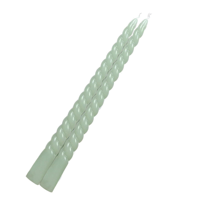 12 Spiral 11" Long Unscented Premium Wax Taper Candles CAND_TP08_SAGE