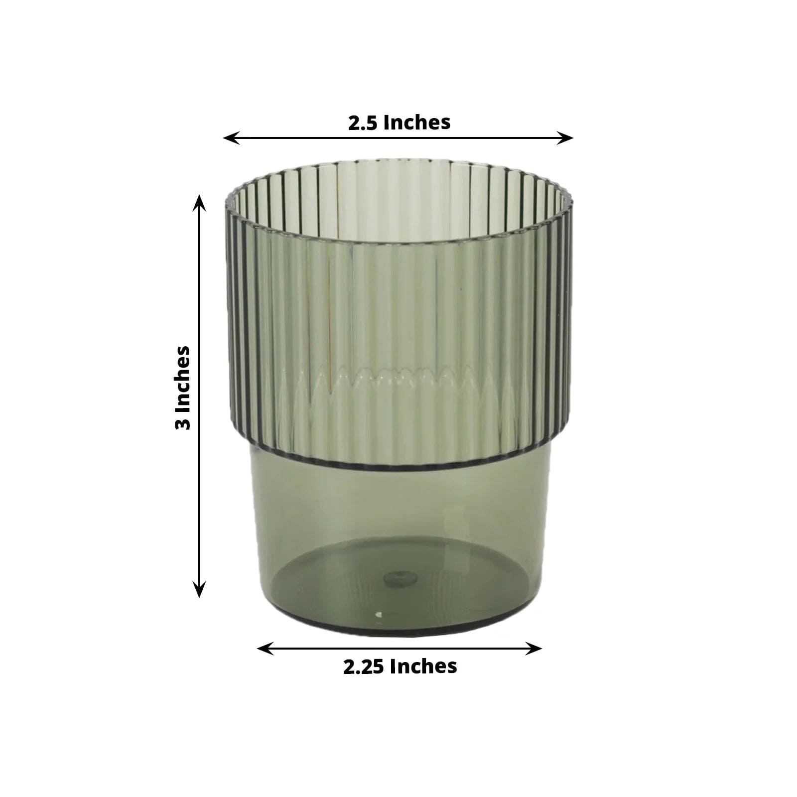 12 Stackable Ribbed Reusable Plastic Cups