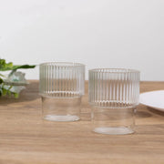 12 Stackable Ribbed Reusable Plastic Cups