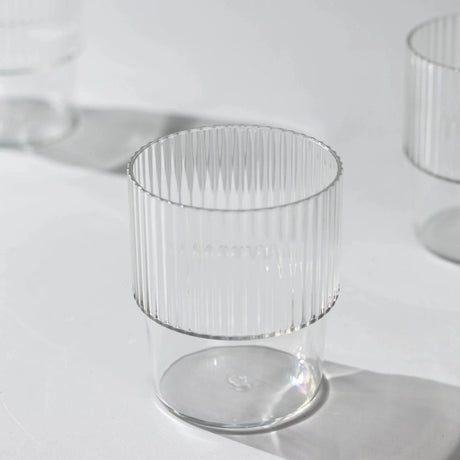 12 Stackable Ribbed Reusable Plastic Cups