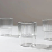 12 Stackable Ribbed Reusable Plastic Cups