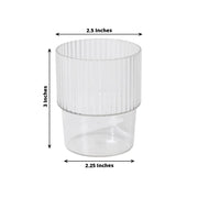 12 Stackable Ribbed Reusable Plastic Cups
