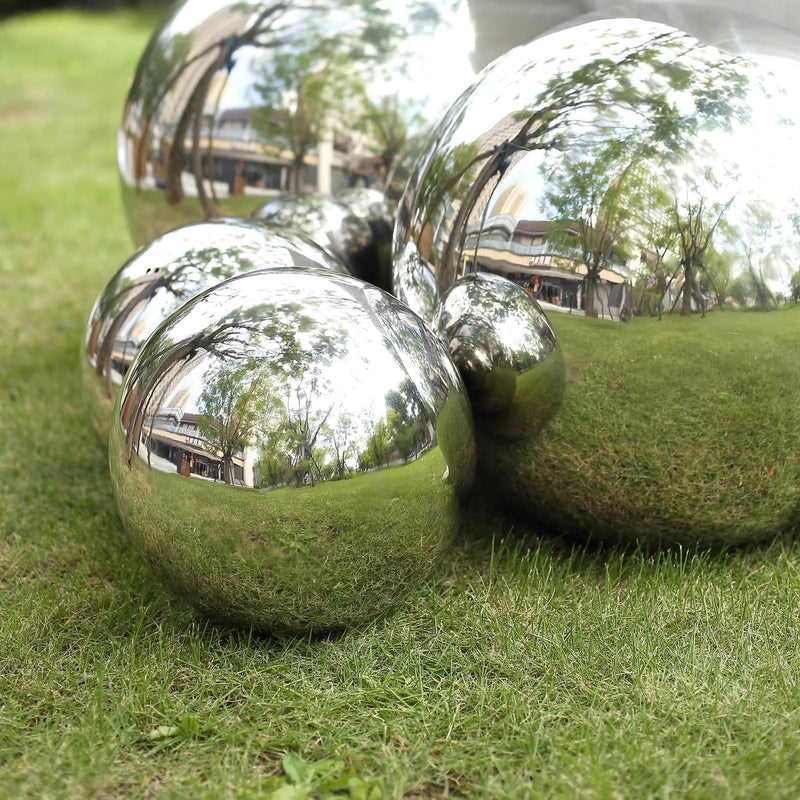 12" Stainless Steel Gazing Globe Reflective Mirror Ball