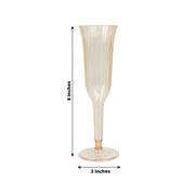 12 Stylish Glitter Plastic Champagne Flute Glasses - 6 oz - Disposable Tableware