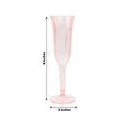 12 Stylish Glitter Plastic Champagne Flute Glasses - 6 oz - Disposable Tableware