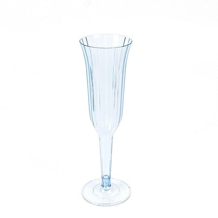 12 Stylish Glitter Plastic Champagne Flute Glasses - 6 oz - Disposable Tableware PLST_CC22_086