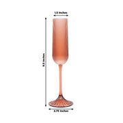 12 Vintage 4 oz Plastic Champagne Flutes Ribbed Disposable Glasses
