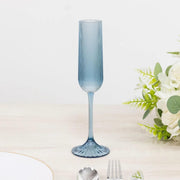 12 Vintage 4 oz Plastic Champagne Flutes Ribbed Disposable Glasses
