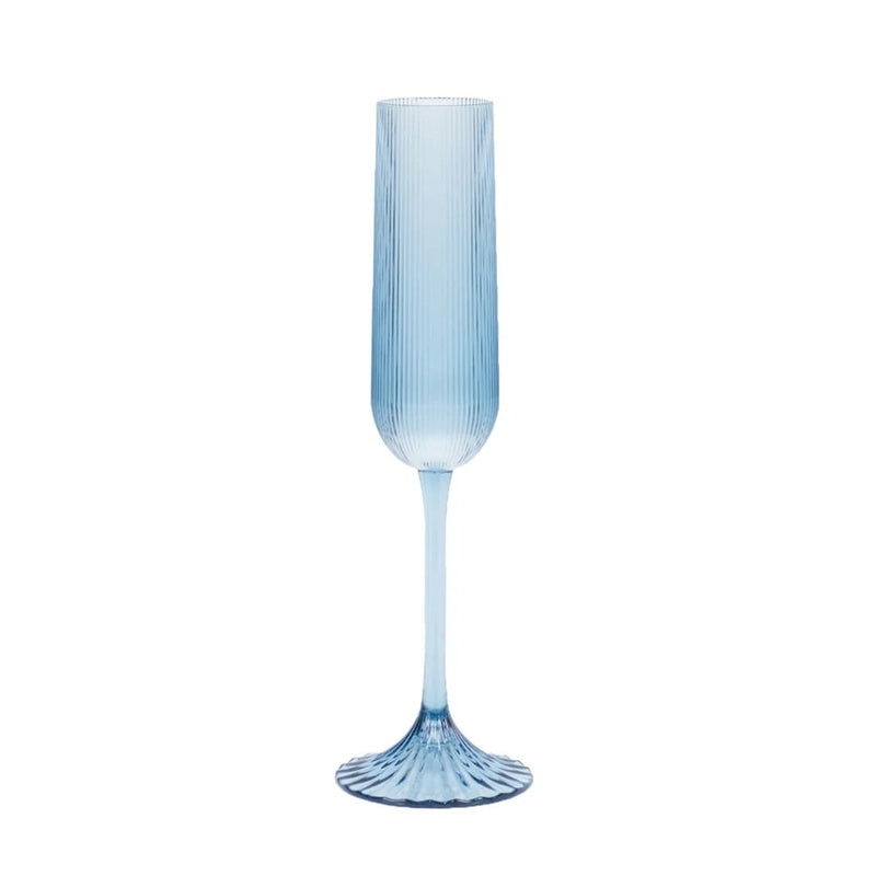 12 Vintage 4 oz Plastic Champagne Flutes Ribbed Disposable Glasses