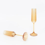 12 Vintage 4 oz Plastic Champagne Flutes Ribbed Disposable Glasses