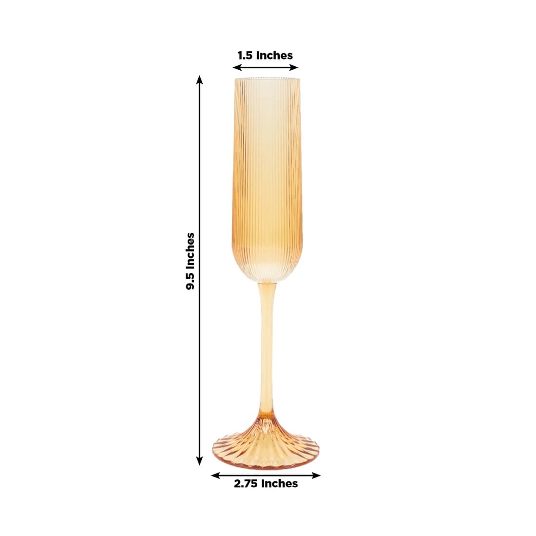 12 Vintage 4 oz Plastic Champagne Flutes Ribbed Disposable Glasses