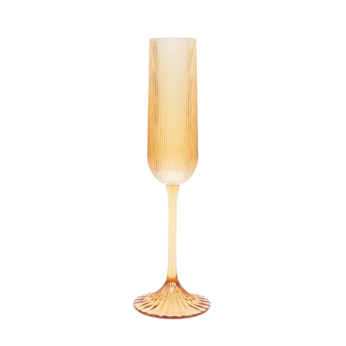 12 Vintage 4 oz Plastic Champagne Flutes Ribbed Disposable Glasses