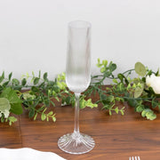 12 Vintage 4 oz Plastic Champagne Flutes Ribbed Disposable Glasses