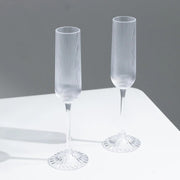 12 Vintage 4 oz Plastic Champagne Flutes Ribbed Disposable Glasses