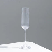 12 Vintage 4 oz Plastic Champagne Flutes Ribbed Disposable Glasses