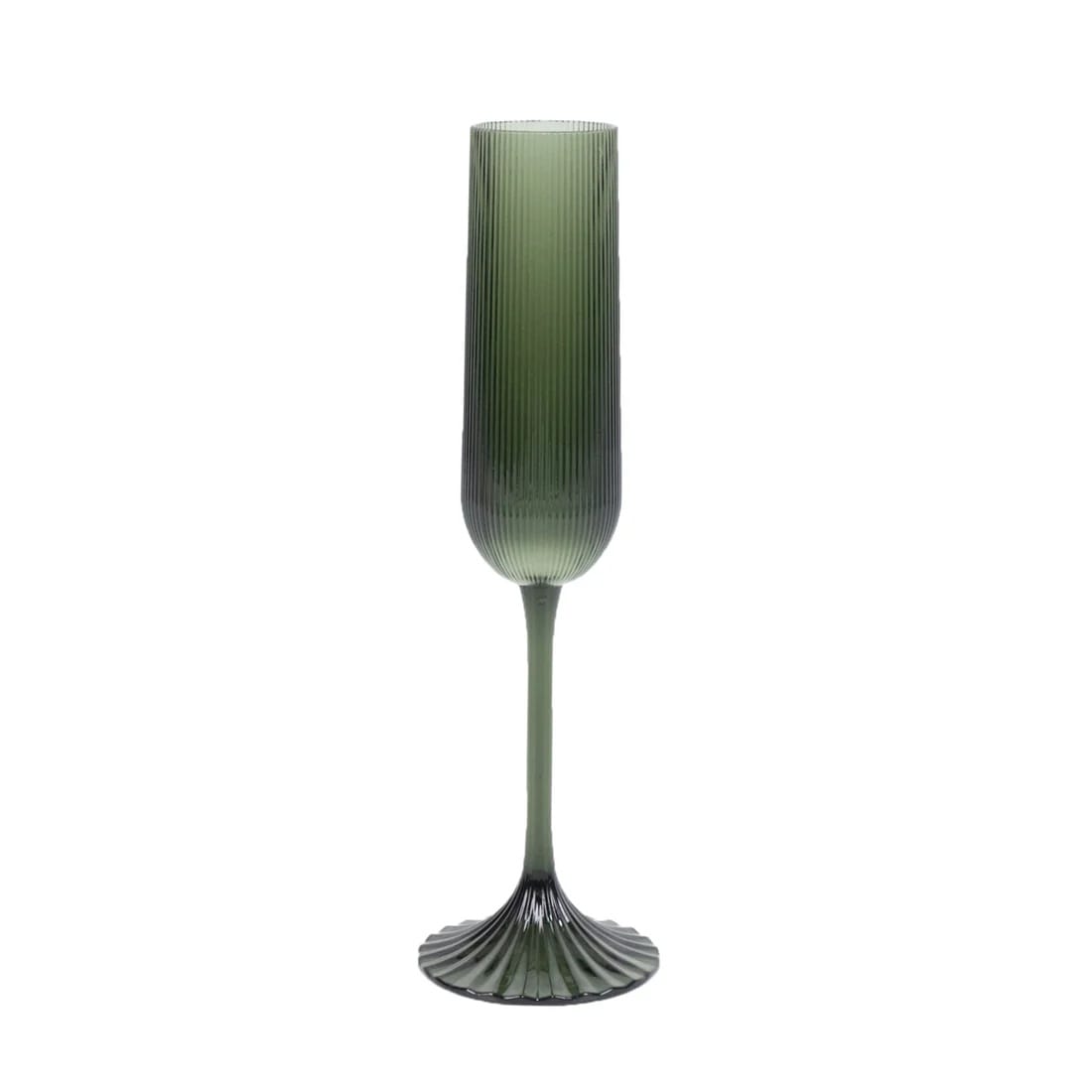 12 Vintage 4 oz Plastic Champagne Flutes Ribbed Disposable Glasses