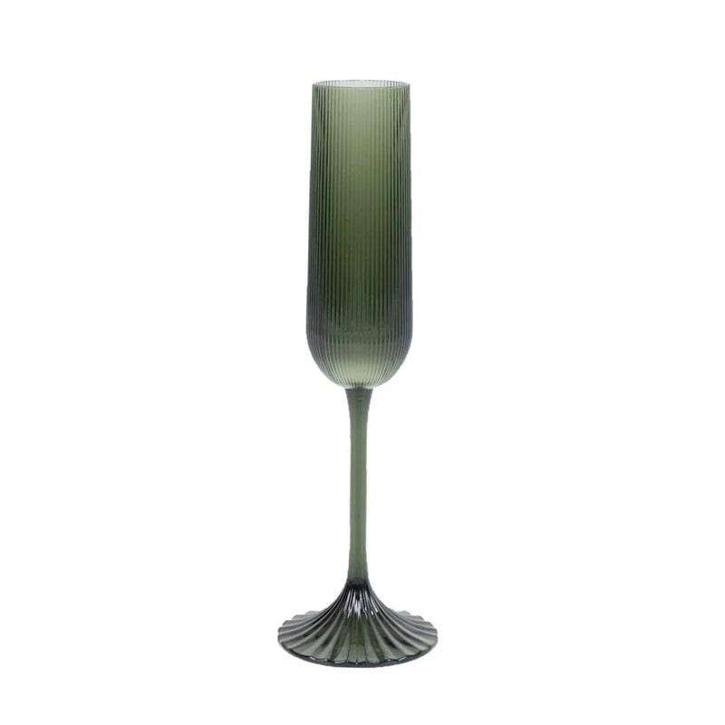 12 Vintage 4 oz Plastic Champagne Flutes Ribbed Disposable Glasses