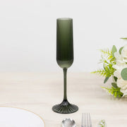 12 Vintage 4 oz Plastic Champagne Flutes Ribbed Disposable Glasses